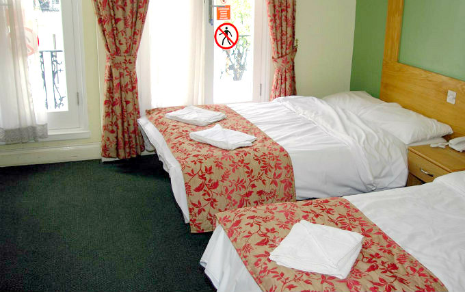 A triple room at Westbury Kensington Hotel