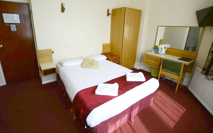A typical double room at Express Lodging Studios