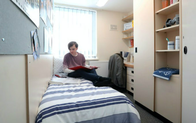 A typical single room at Talybont North Residence