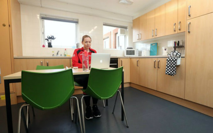 A typical kitchen at Talybont North Residence