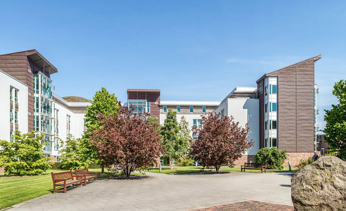 The attractive gardens and exterior of Chancellors Court