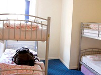 A dorm room at Haystack Hostel