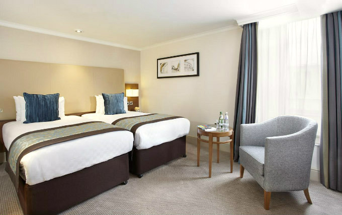 A twin room at Thistle Trafalgar Square