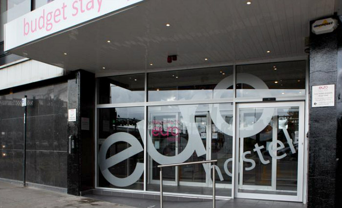 The exterior of Euro Hostel Glasgow