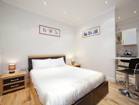 A typical double room at Milestone Apartments