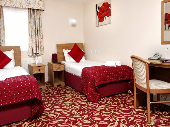 A twin room at Best Western London Ilford Hotel is perfect for two guests