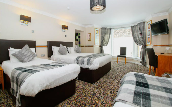 A typical quad room at Kelvingrove Hotel Glasgow