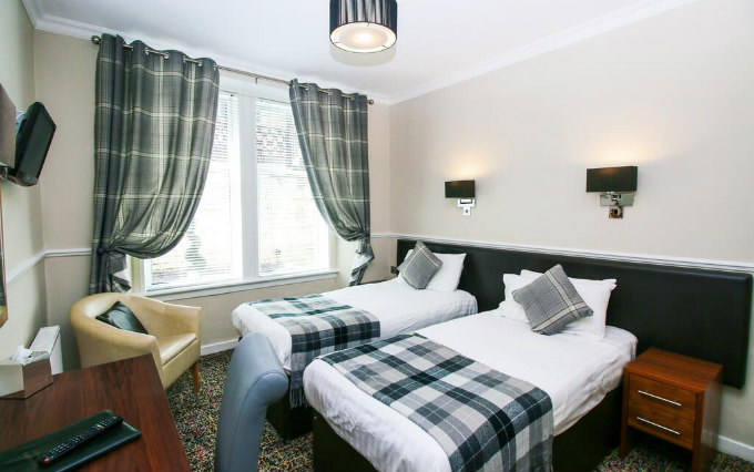 A typical twin room at Kelvingrove Hotel Glasgow