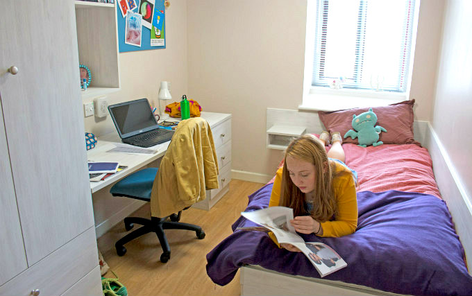 A typical single room at Middle Mill (Halls of Residence)