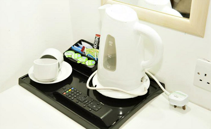 Enjoy a hot drink thanks to the tea/coffee making facilities in your room