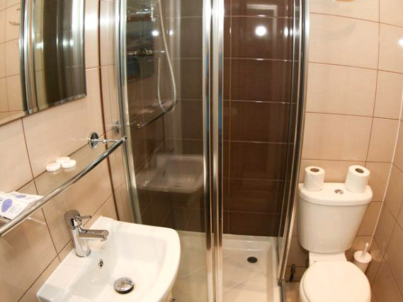 Bathrooms are stylish and modern at Holland Court Hotel
