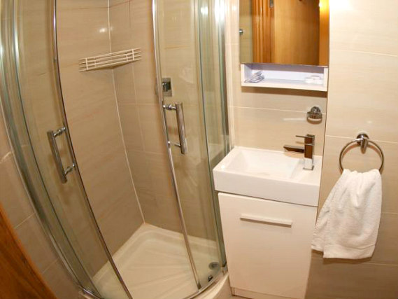 A typical shower system at Holland Court Hotel
