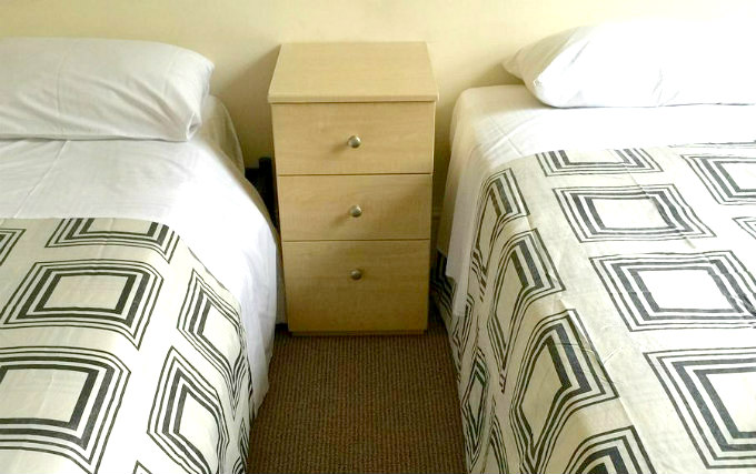 A twin room at Andrews House Hotel