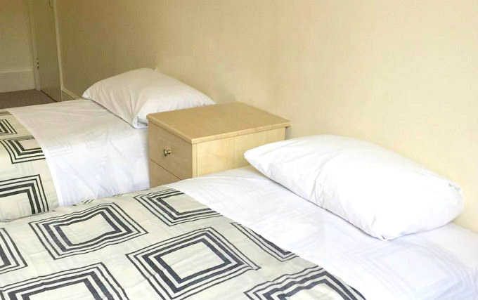 A typical twin room at Andrews House Hotel