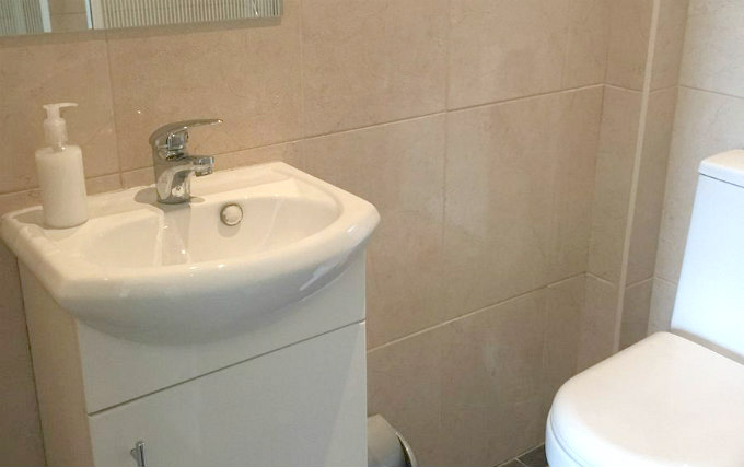 A typical shower system at Andrews House Hotel