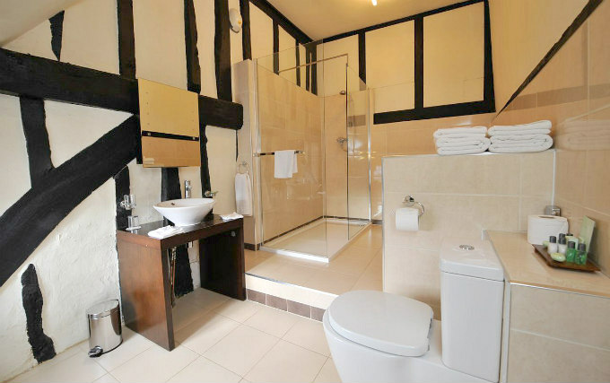 A typical bathroom at The Barn Hotel