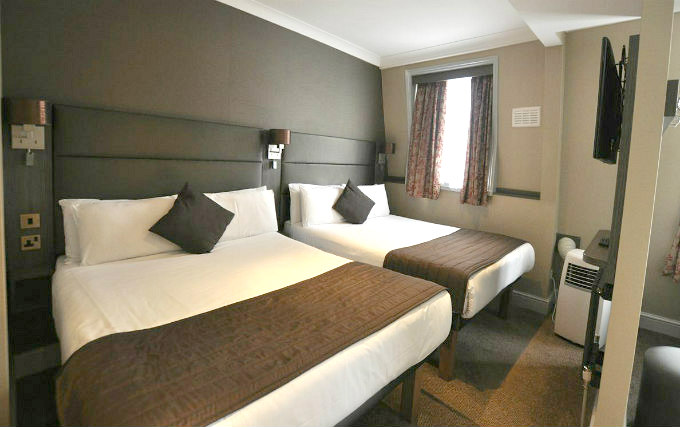 A typical quad room at Brunel Hotel