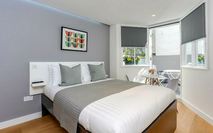 A double room at Monocrown London Studios