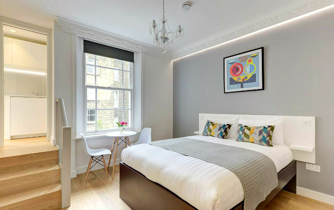 A typical double room at Monocrown London Studios