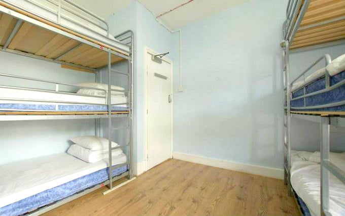 A typical dorm room at Queen Elizabeth Hostel Hammersmith