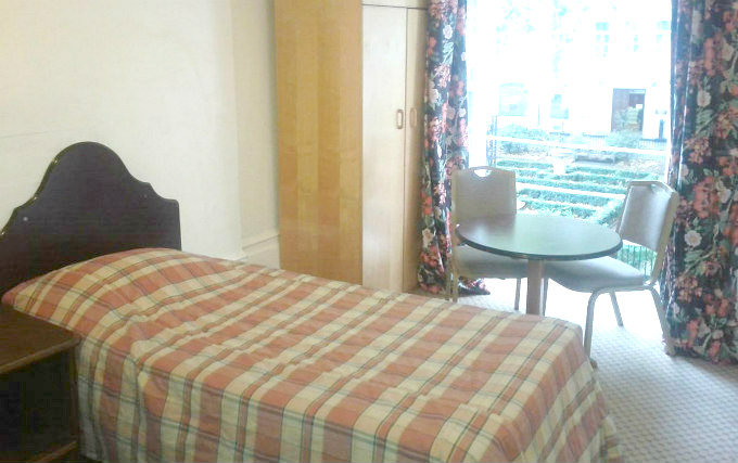 A single room at Continental Hotel London