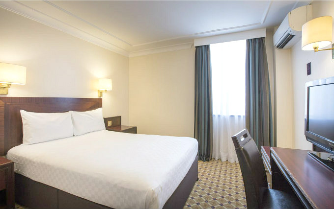 A typical double room at Thistle Hotel Heathrow