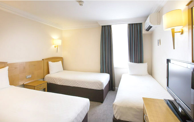 A typical triple room at Thistle Hotel Heathrow