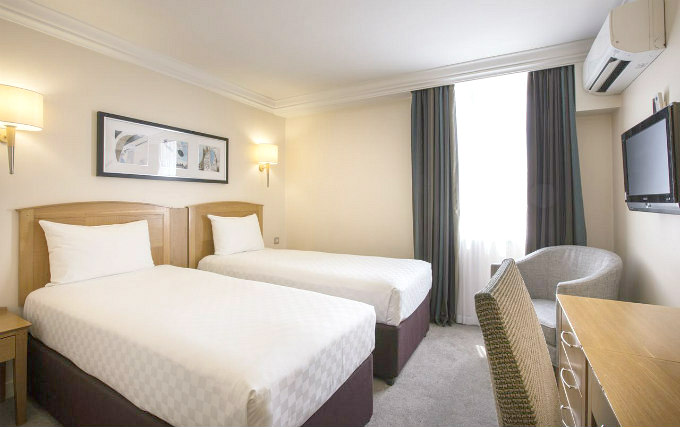 A comfortable twin room at Thistle Hotel Heathrow