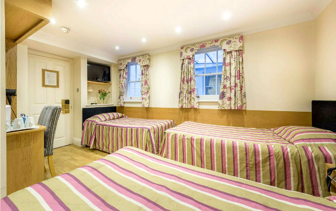 A dorm room at The Athena Hotel