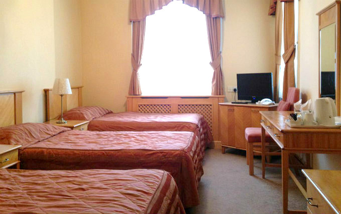 A typical triple room at Troy Hotel London