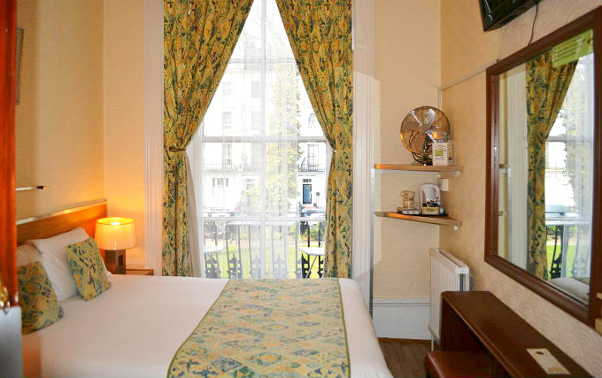 A typical double room at Falcon Hotel London