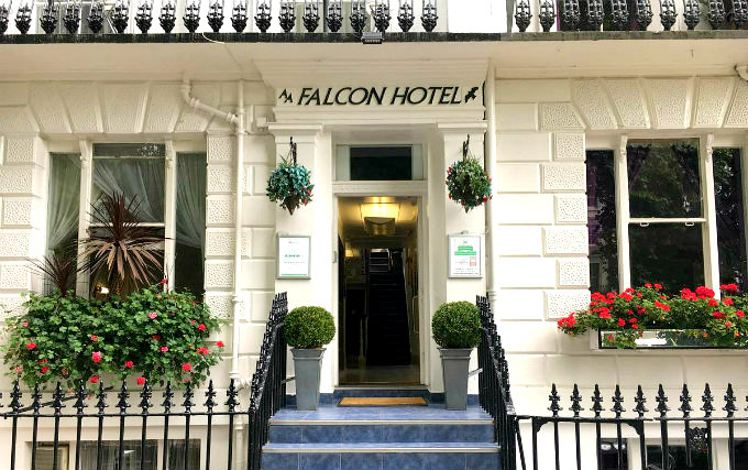An exterior view of Falcon Hotel London
