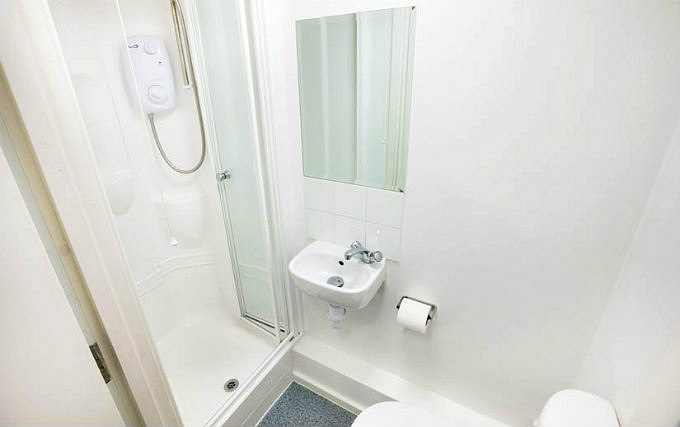 A typical shower system at Arcade Hall