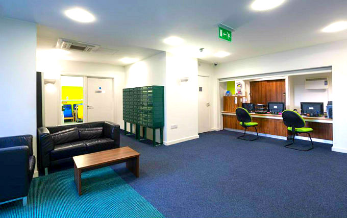 Stay in touch online with modern computers and LCD screens at Arcade Hall