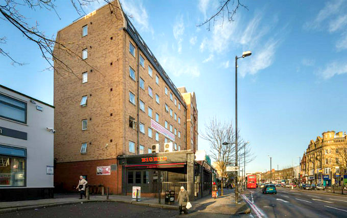 The exterior of Arcade Hall