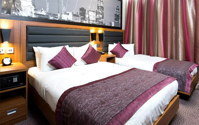 A typical triple room at Court Hotel London