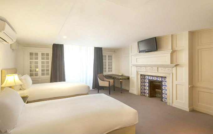 A twin room at Prince Regent Hotel London