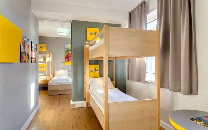 A typical dorm room at Meininger Hotel London