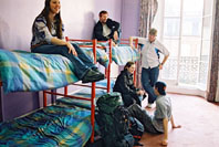 A typical dorm at Hyde Park Hostel