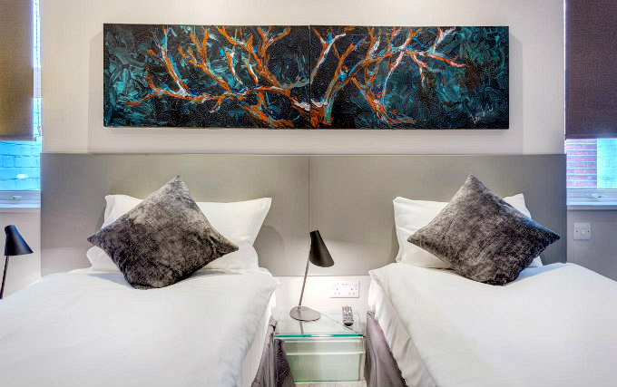 A twin room at Hotel 55