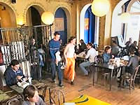 The relaxing cafe at Avalon House Dublin