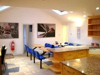 One of the kitchens at All Star Hostel London