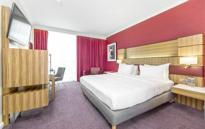 A typical double room at Radisson Blu Hotel Stansted Airport