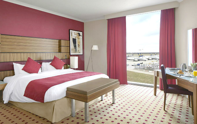 A double room at Radisson Blu Hotel Stansted Airport