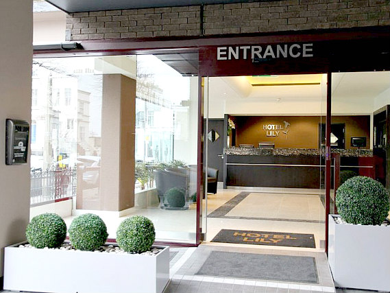 The Hotel Lily's welcoming entrance