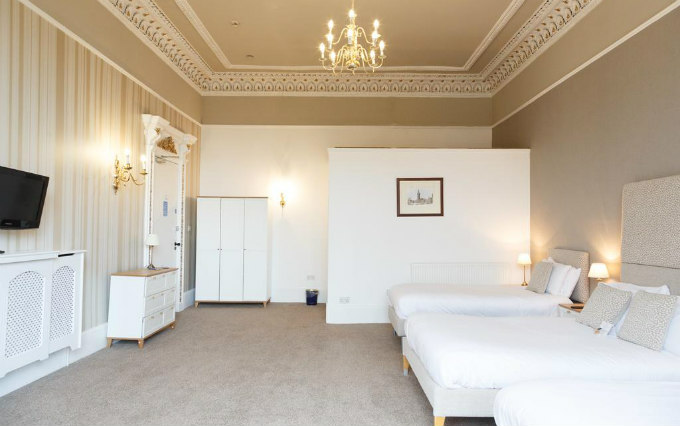 A typical quad room at Belhaven Hotel Glasgow