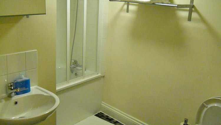 A typical shower system at Bowcity Apartments