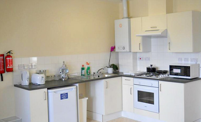 kitchenette at Bowcity Apartments