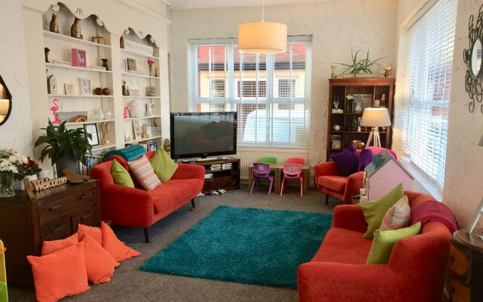 The lounge room at The Fylde Hostel