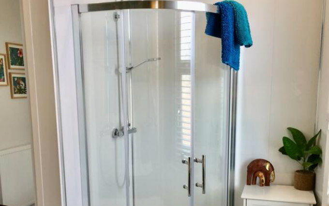 A typical shower system at The Fylde Hostel